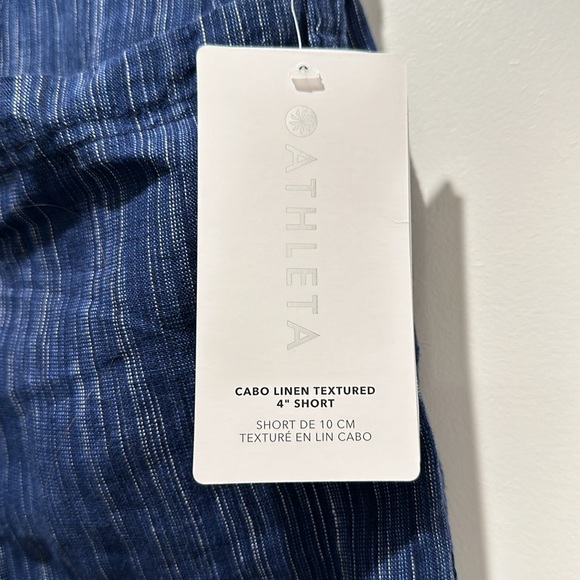 Athleta Cabo Linen Textured 4” Short Blue (NWT) - Picture 6 of 7